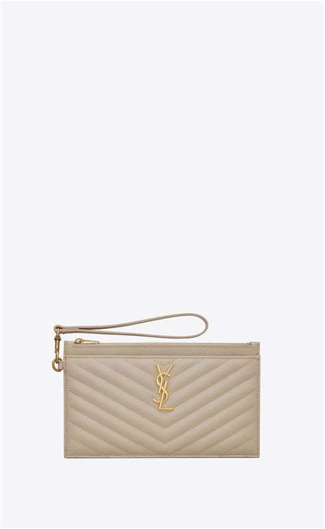 ysl clutch sea salt|SAINT LAURENT Grain De Poudre Classic .